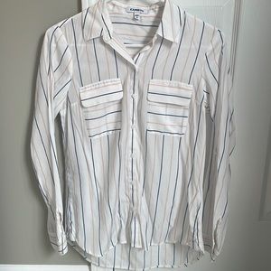 Express Blue and Pink Striped Blouse